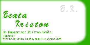 beata kriston business card